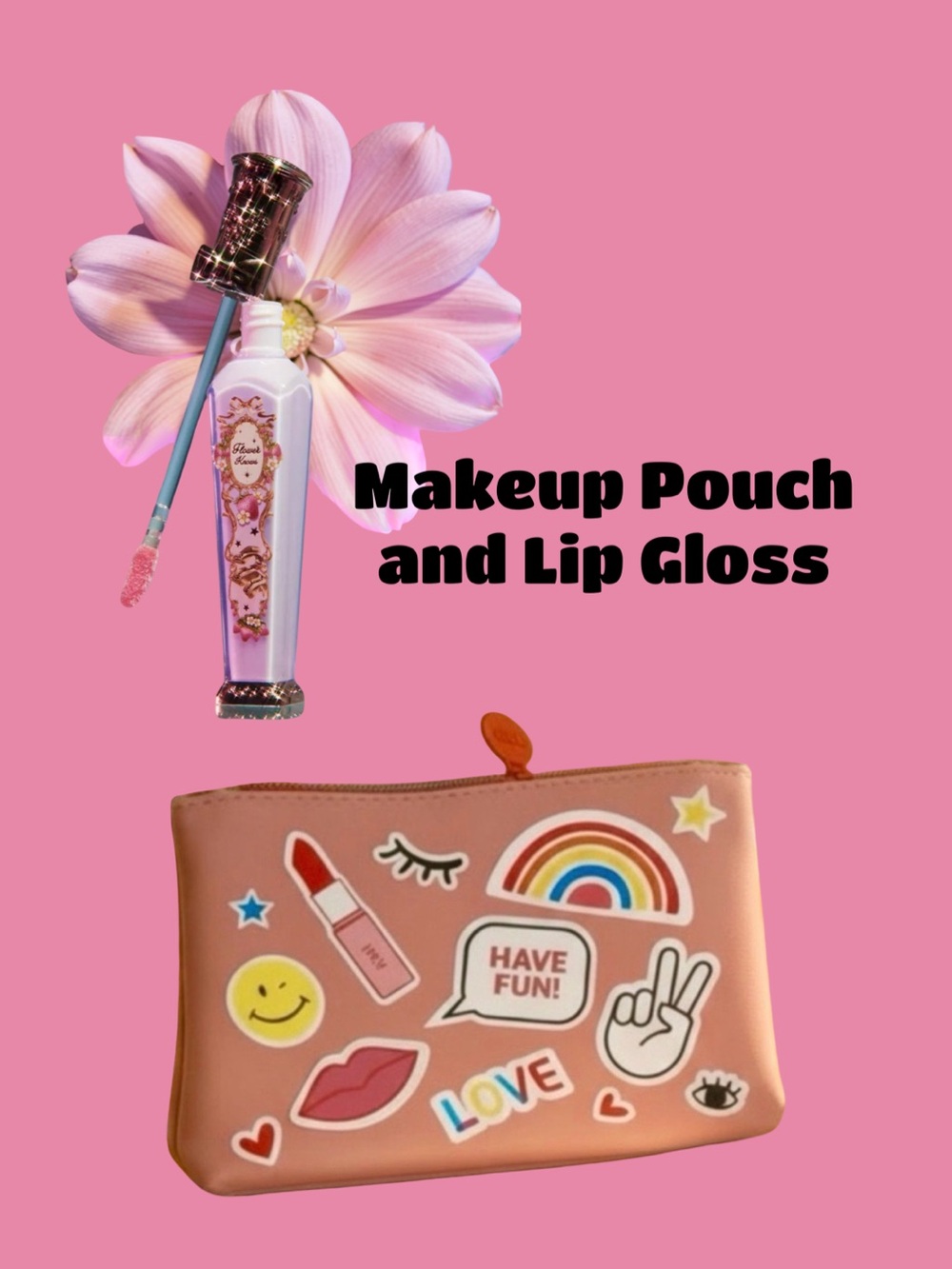 Berry Bomb Lip Gloss - Flower Knows and makeup bag